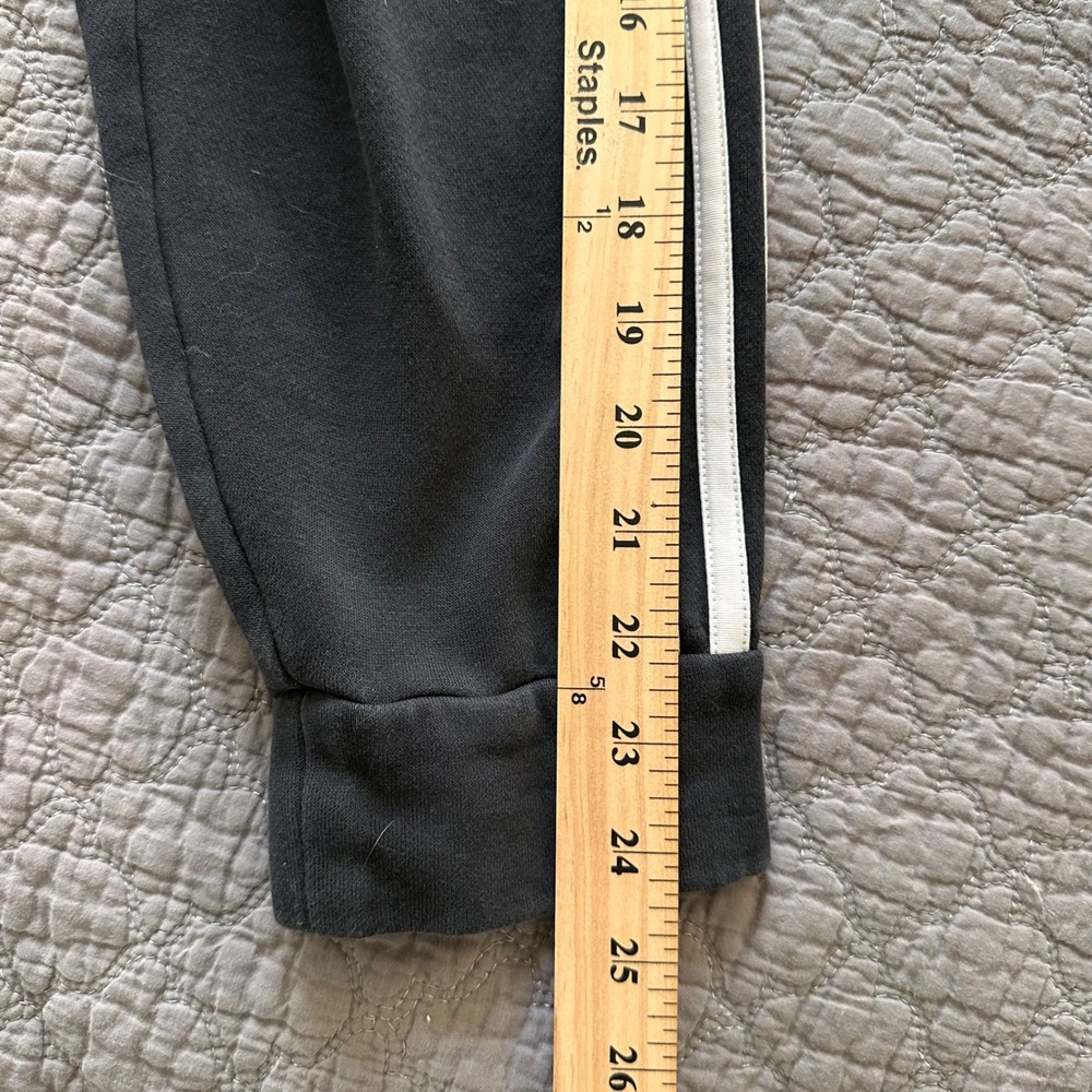 Adidas Essentials Mens XL Black 3-Stripe Fleece Pullover Hoodie Sweatshirt - Picture 6 of 10